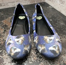 Womens TUK Flats Loafers Sz 8 Used 13133 Outer Space Cat Kitten Kitty
