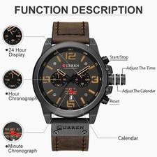 Mens Fashion Leather Quartz