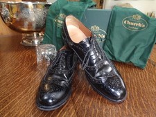 LADIES CHURCH,S  BLACK  BURWOOD  FULL BROGUE LACE UP OXFORD   SHOES  UK 8  EU 41