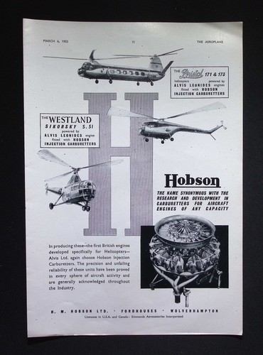 Original 1953 advert - original, hobson