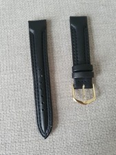 Accurist 18mm Leather Watch Strap Mint Condition - Lovely Rare Gold Buckle