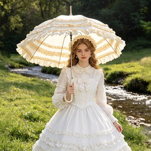 Vintage lace parasol - lace,