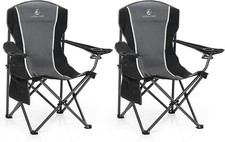 ALPHA CAMP Oversized Camping Folding Chair Heavy Duty Steel Frame Support 158kg