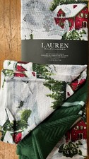 BNWT Ralph Lauren Christmas Kitchen Tea Towels Snowy Scene Set of 3 FREE P&P