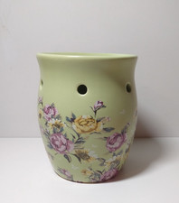 Yankee Candle Wax Melt Burner Green Floral Roses Design