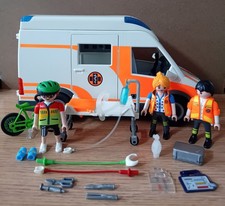 PLAYMOBIL City Life Ambulance Playset 70049 With Lights & Sound NO ORIGINAL BOX