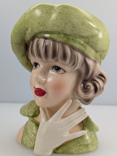 Vintage lady head vase - vintage,