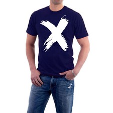 Scottish T-shirt Alt Scotland Saltire Brush Stroke SNP Flag Rugby Football