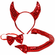 Sequin Red Devil Set (Horns