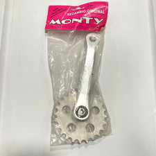 NOS Monty Trial Bike Trailsin Crank Set Arm Drive Right 24t Silver New BMX 152mm