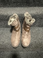 EVANS Beige Suede Ankle Boots