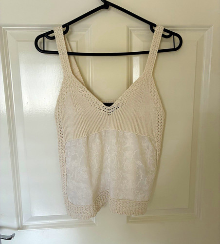 Zara cream cotton knit lace - zara,