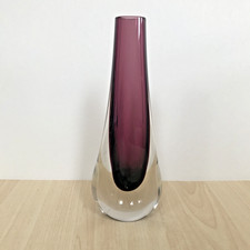 Purple & Clear Art Glass Bud