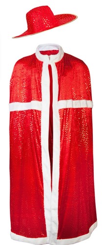 Adult sparkly long red santa - sparkly,