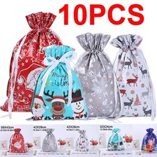 10X Extra Large Christmas Sacks Reusable Drawstring Wrap Present Gift Party Bags