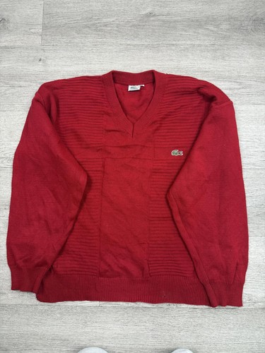 Lacoste red neck - red, knitted