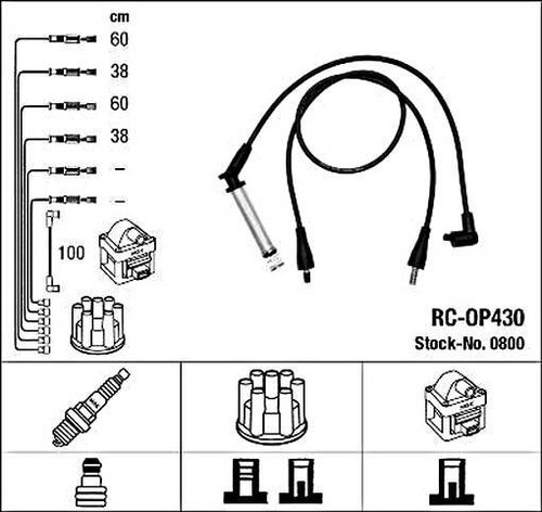 Black ignition cable - cable, kit