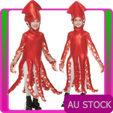 Kids Red Squid Costume Child