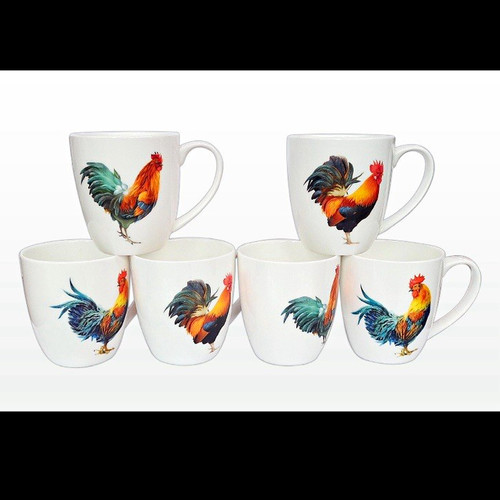 White ceramic rooster animal - 4,