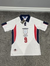 England Umbro 1998 home football shirt World Cup final Shearer #9 size Large