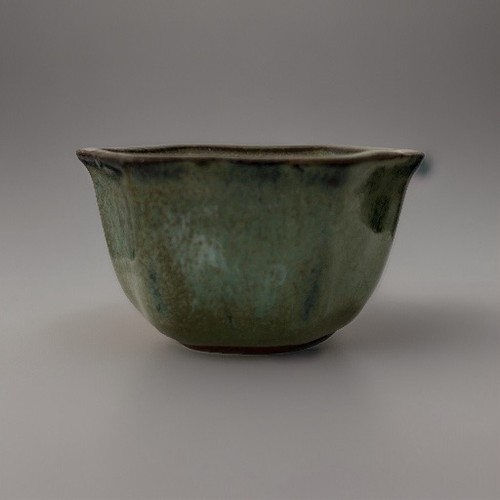 Small hexagonal green - green, glazed