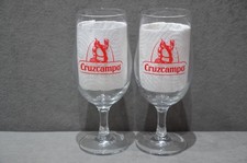 2x Cruzcampo Chalice Beer