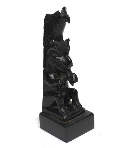 Argillite eagle bear - argillite, totem