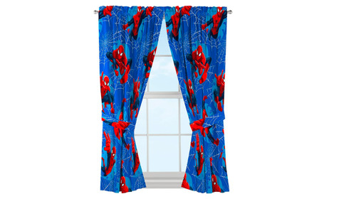 Spiderman curtain window - window, pair