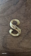 Letter S Gold Coloured Brooch
