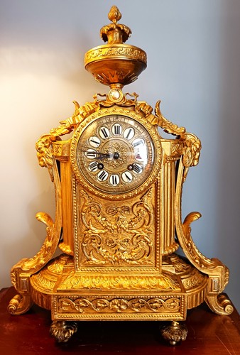 Antique french gilt mantel - french,