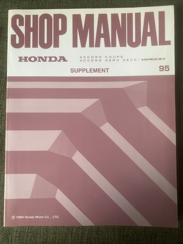 Honda shop manual accord - ,
