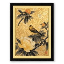 Bird among blossoms japandi - bird,