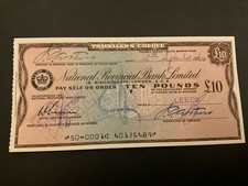 National Provincial Bank Limited £10 Travellers Leeds Cheque 15/9/64