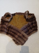 Vintage Real Musquash Fur Stole with Armlets