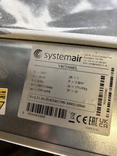 Systemair vsc1500 ceiling - vsc1500, el
