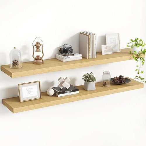 Oak floating shelves 80cm long - floating,