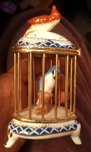 Vtg porcelain blue - vtg, parrot