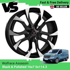 VIVARO TRAFIC 2014- WOLFRACE ASSASSIN 16" 5x114.3 BLACK POLISHED ALLOY WHEELS