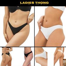 Ladies G-String Thongs 6 Pack Seamless Cotton Underwear Knickers Briefs Panties