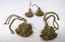 Lot of 4 Vintage Green & Gold