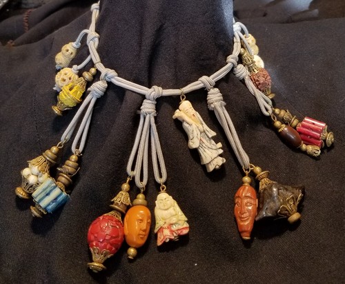 Vintage carved ojime beads - carved,