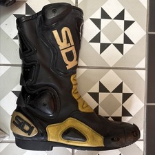 SIDI Motorbike Boots Brevettato Vertebra Black Yellow Mens UK Size 10 EU 44