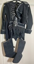 Kids Skull Knight Halloween Costume Age 7-8 Medieval Undead Skeleton Warrior New