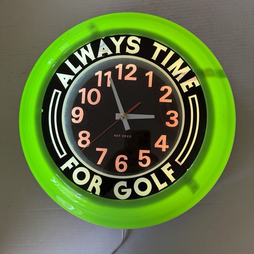Retro vtg neon wall clock - wall,