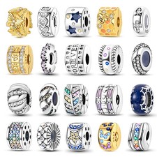 Original 925 Sterling Silver Charm Clip Cute Butterfly Love fit Women Bracelet