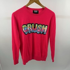 Markus Lupfer Long Sleeve Jumper. Sequin 'Crush" Logo Size S