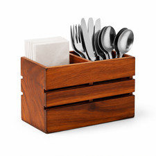 Wooden cutlery caddy box - caddy,