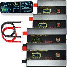 YQ Power Inverter 2000W 2500W 3000W 3500W 12V to 240V Caravan Converter USB LCD