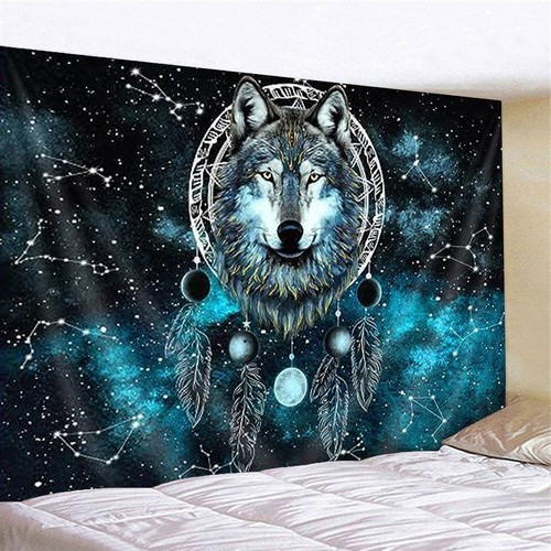 Galaxy wolf tapestry - galaxy,