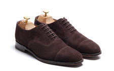 Loake 1880 Dark Brown Suede Oxford Shoes: `Aldwych` UK 7.5 F US 8.5 EU 41.5